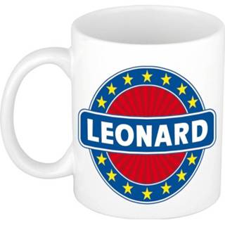 👉 Beker Voornaam Leonard koffie/thee mok of