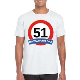 👉 Verkeersbord wit mannen 51 jaar t-shirt heren