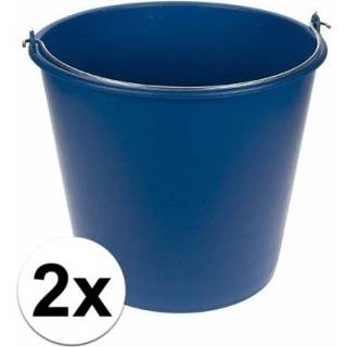 👉 Handvat blauwe plastic 2x emmers met 12L