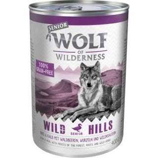 👉 Wolf of Wilderness Senior 6 x 400 g - Wild Hills Eend & Kalf 4260358516738
