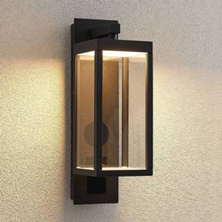 👉 Buitenwandlamp donkergrijs aluminium warmwit a+ Lucande Ditta LED buiten wandlamp met luidspreker