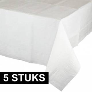 👉 Tafelkleed wit 5x Tafelkleden 274 x 137 cm