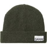 👉 Onesize vrouwen groen Rib-knit hat with logo 5714667070546