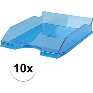 👉 Postbakje transparant blauw Kantoor postbakjes A4 10 stuks