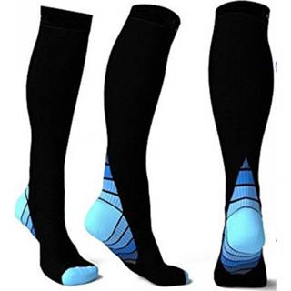 👉 Sock blauw XL netherlands Uniex Elasticity Compression Socks Breathable Travel Activities Fit for Nurses Shin Splints Flight - / Blue