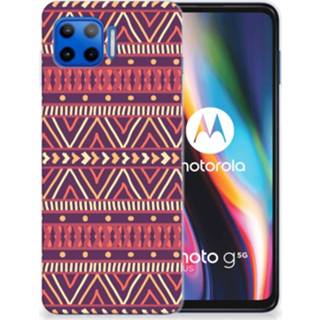 👉 Paars Motorola Moto G 5G Plus TPU bumper Aztec 8720215068917