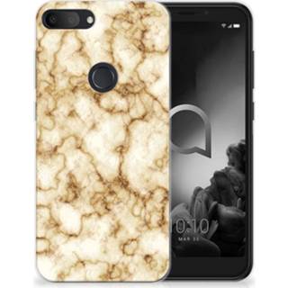 👉 Siliconen hoesje marmer goud Alcatel 1S (2019) TPU 8720215473636
