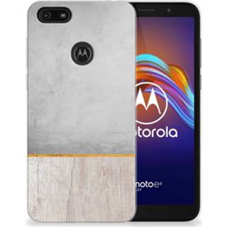👉 Bumper hoesje Motorola Moto E6 Play Wood Concrete 8720215478556