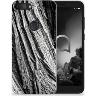👉 Bumper hoesje grijs Alcatel 1S (2019) Boomschors 8720215473117
