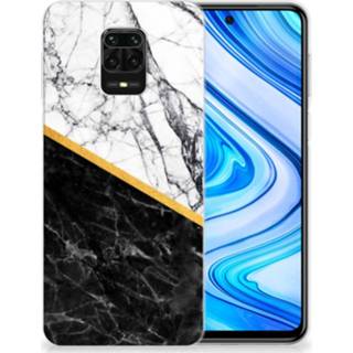 👉 Siliconen hoesje wit zwart marmer mannen Xiaomi Redmi Note 9S | 9 Pro TPU - Origineel Cadeau Man 8720215280371
