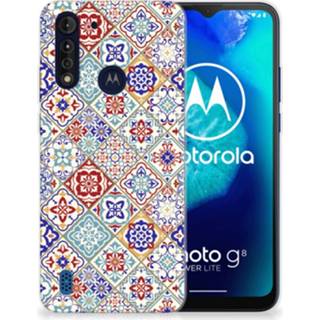 👉 Siliconen hoesje Motorola Moto G8 Power Lite TPU Tiles Color 8720215524314