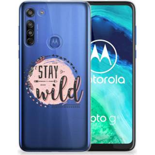 👉 Telefoonhoes Motorola Moto G8 Telefoonhoesje met Naam Boho Stay Wild 8720215157581