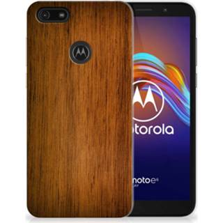 👉 Bumper hoesje hout Motorola Moto E6 Play Donker 8720215785876