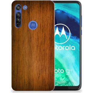 👉 Bumper hoesje hout Motorola Moto G8 Donker 8720215333046