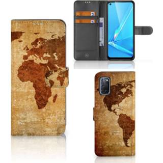 👉 Flipcover OPPO A72 | A52 Flip Cover Wereldkaart 8720215851601