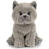 👉 Knuffel grijze kinderen Britse Korthaar katten/poezen 16 cm knuffeldieren