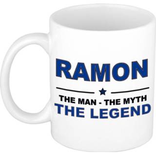 👉 Beker mannen Ramon The man, myth legend cadeau koffie mok / thee 300 ml