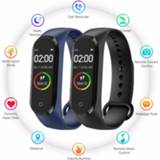 👉 Watch Men Fashion M4 Sport Heart Rate Blood Pressure Monitoring Male Female Pedometer Bluetooth Anti-lost Cable Cell Phone
