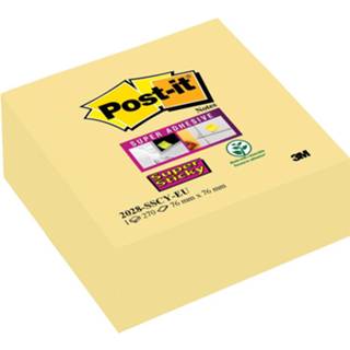 👉 Post-it Super Sticky notes kubus, 270 vel, ft 76 x 76 mm, geel