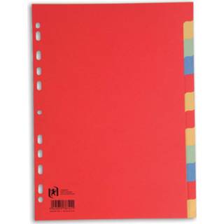 👉 Tabblad karton OXFORD tabbladen, formaat A4, uit karton, onbedrukt, 11-gaatsperforatie, geassorteerde kleuren, 12 tabs 3045055787411