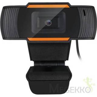 👉 Webcam zwart oranje Adesso CyberTrack H2 640 x 480 Pixels USB 2.0 Zwart,