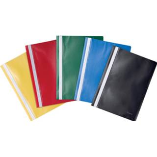 👉 Pergamy snelhechtmap, ft A4, PP, pak van 5 stuks, geassorteerde kleuren