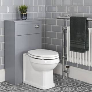 👉 Grijs keramisch klassiek fsc vloer licht thornton Toilet Staand met WC-bril, Stortbak en Ombouw 50cm Lichtgrijs | 5051752931840