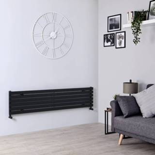 👉 Design Radiator Horizontaal Zwart Hoogglans 160 x 35,4cm 773Watt| Sloane