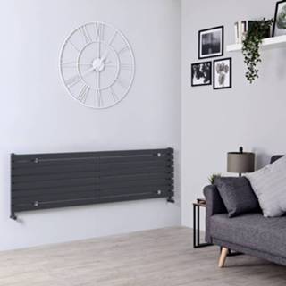 👉 Design radiatoren staal sloane horizontaal centrale verwarming modern antraciet Designradiator 47,2cm x 178cm 5,4cm 1145 Watt 5051752502507