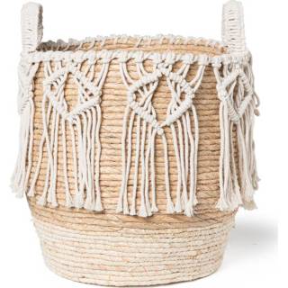 👉 Mand riet naturel mannen met macramé - ⌀33x31 cm 8716963124739