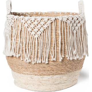 👉 Mand riet naturel mannen met macramé - ⌀40x40 cm 8716963124760