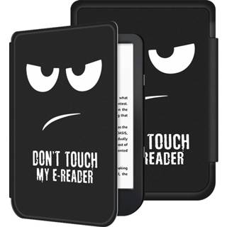 👉 Flip hoesje kunstleer Don't Touch bookcover hoes zwart Lunso - sleepcover Kobo Nia (6 inch) 9145425532420