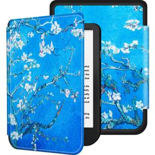 👉 Flip hoesje kunstleer bookcover hoes blauw Lunso - sleepcover Kobo Nia (6 inch) Van Gogh Amandelboom 9145425532413