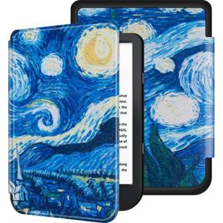 👉 Flip hoesje kunstleer bookcover hoes blauw Lunso - sleepcover Kobo Nia (6 inch) Van Gogh Schilderij 9145425532406