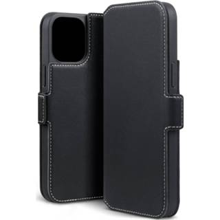 👉 Portemonnee zwart kunstleer slim fit hoes Qubits - wallet iPhone 12 Pro Max 5053102869438