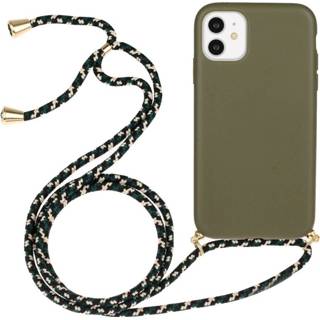 👉 Groen army backcover hoes Lunso - met koord iPhone 11 9145425531003