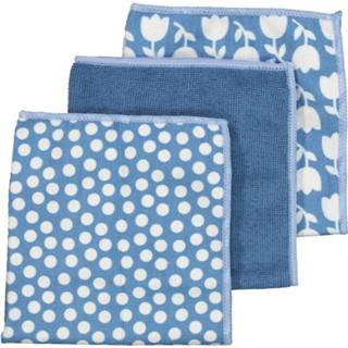 HEMA Microvezeldoekjes 36x36 Blauw - 3 Stuks