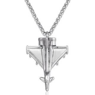 👉 Zilver edelstaal mannen LGT Jewels heren ketting Jet Fighter