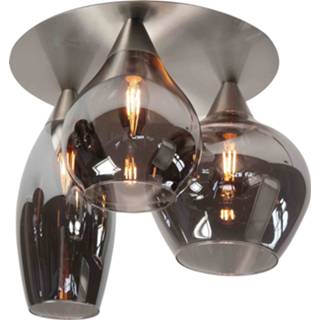 👉 Plafondlamp chroom Highlight Cambio 3 lichts Ø 32 cm mat