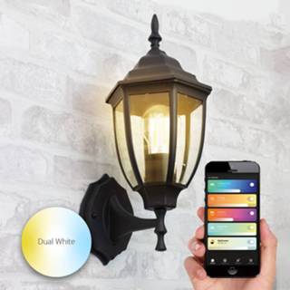 👉 Wandlamp zwarte Klassieke voor buiten met E27 Zigbee filament led lamp