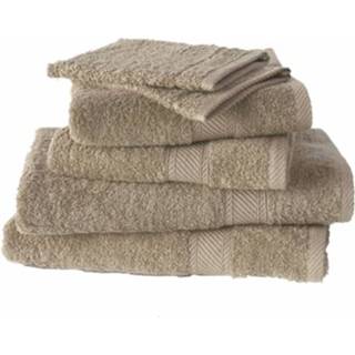 👉 Washandje katoen beige witte De Lietaer Helene Handdoekenset met washanden Humus, 6 delig 5410156521161