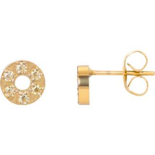 👉 Oorbel goud edelstaal vrouwen nederlands IXXXi Oorbellen Circle Stone 6 mm