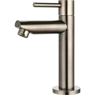 👉 Fonteinkraan gunmetal messing mengkraan zonder waste standaard perlator Sanilux 15,5x8,8 cm Gun Metal Geborsteld 8719304902737