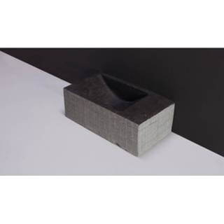 👉 Fontein grijs Forzalaqua Venetia Hardsteen Gezoet Gefrijnd Met Kraangat Rechts 40x22x10 cm 8719304696827