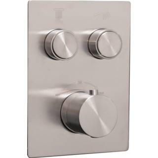 👉 Douchekraan staal Afbouwdeel Boss & Wessing Thermostatisch 2-Wegs Geborsteld 8719304521402