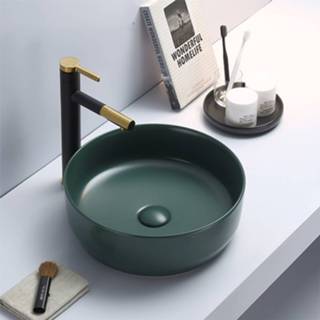 👉 Waskom groen Sanilux Victoria Color Line Rond 39 cm Inclusief Click Waste Mat Jade 8719304697893