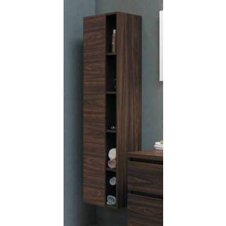 👉 Hoge kast Bewonen 1 deur met 5 schappen en inclusief 4 glazen planchettes - Cabana oak 45,5x35cm (bxd)