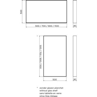 👉 Spiegel zwart Clou Look at Me met een omlijsting in mat 50x8x50 (bxdxh) 8717462011582