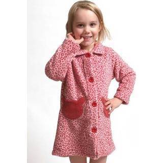 👉 Badjas lage temperatuur drogen kinderen kind fleece Knopen - panter