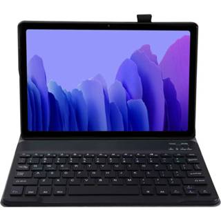 👉 Bluetooth keyboard qwerty Case zwart Samsung Galaxy Tab A7 2020 Slimline 8720329041431